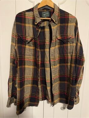 Woolrich Plaid Flannel Shirt - Mustard, Black, Red